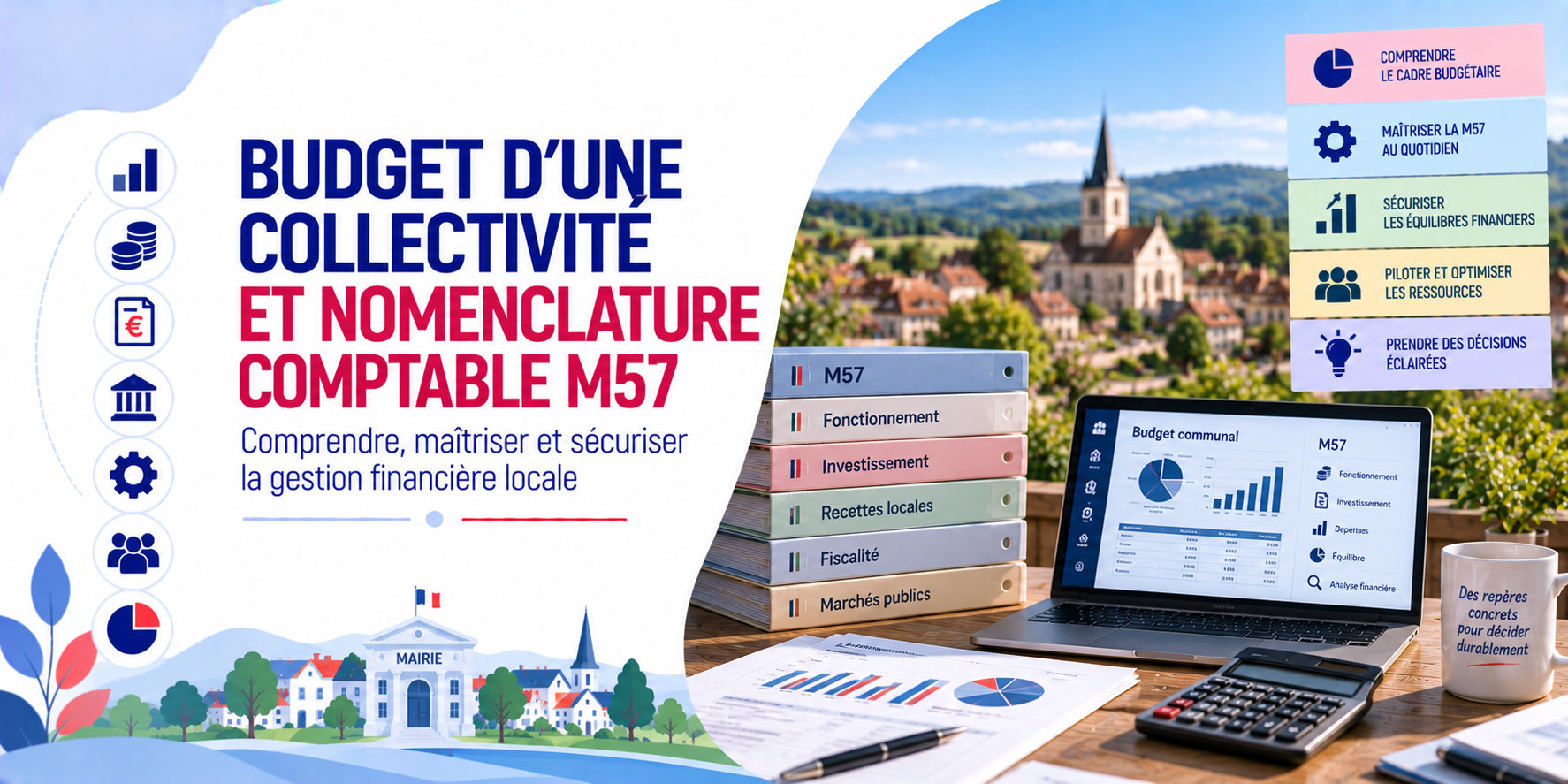 BUDGET D'UNE COLLECTIVITÉ ET NOMENCLATURE COMPTABLE M57 • en distanciel (visioconférence avec formateur)