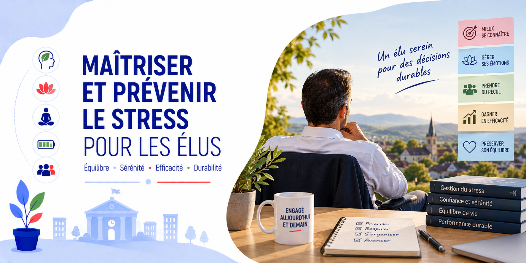 MAÎTRISER ET PRÉVENIR LE STRESS POUR LES ÉLUS - en mixte distanciel (e-learning + session avec formateur-expert)