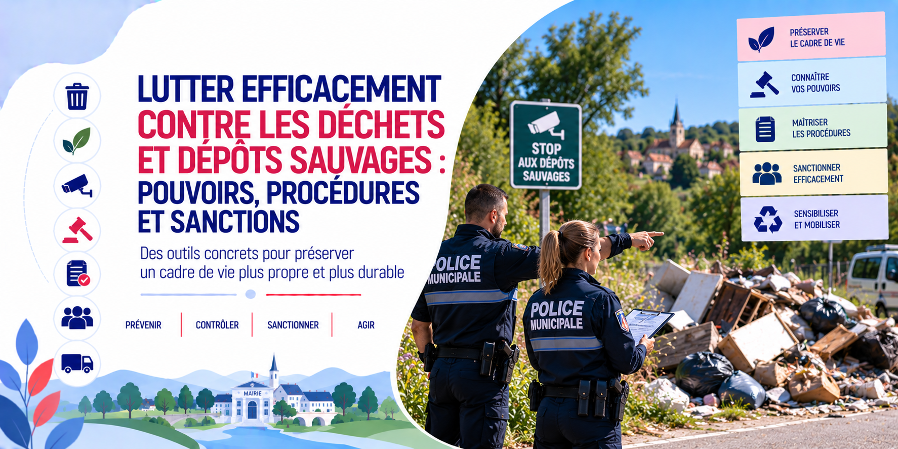 LUTTER EFFICACEMENT CONTRE LES DÉCHETS ET DÉPÔTS SAUVAGES : POUVOIRS, PROCÉDURES ET SANCTIONS • en distanciel (visioconférence avec formateur)
