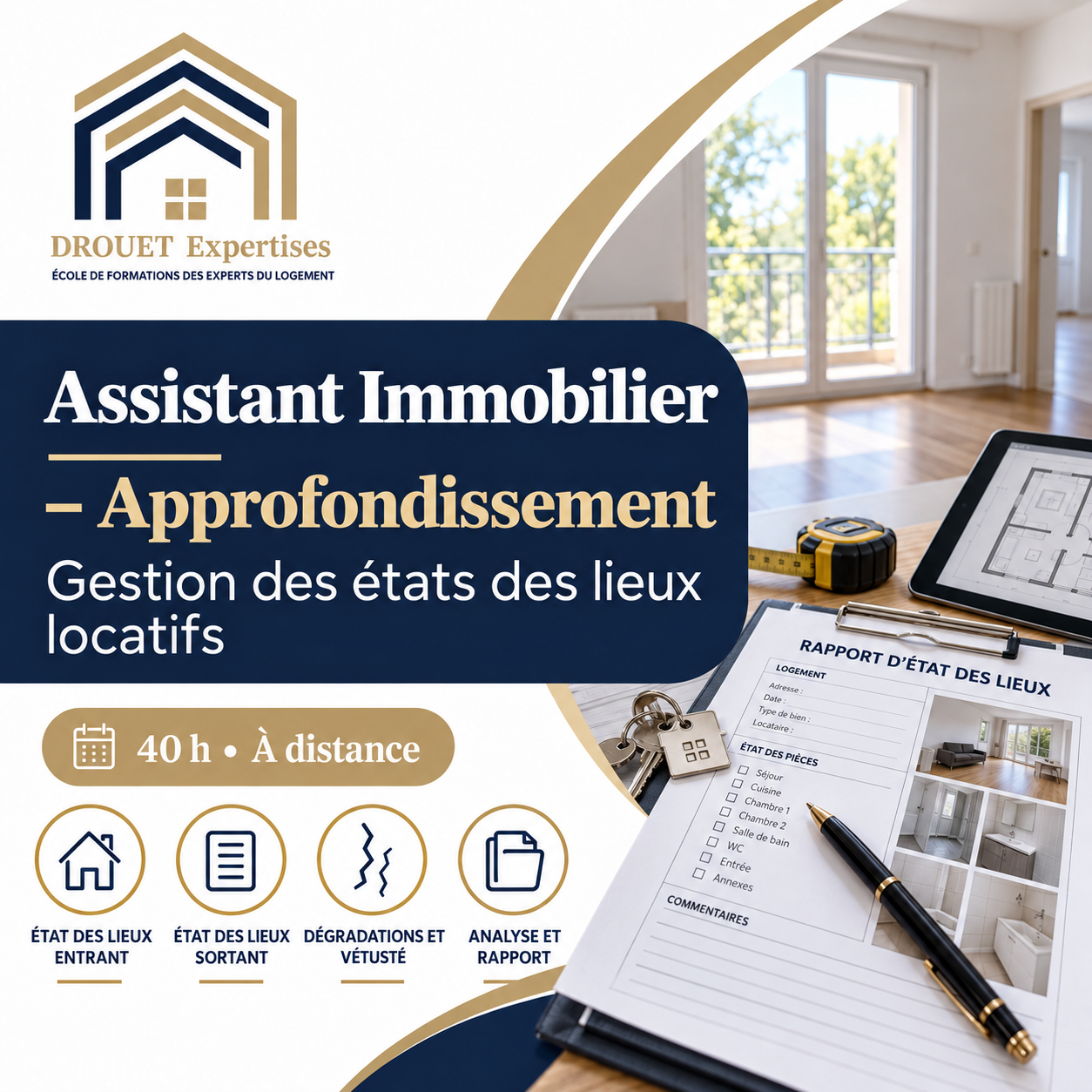 Assistant Immobilier – Approfondissement Gestion des états des lieux locatifs