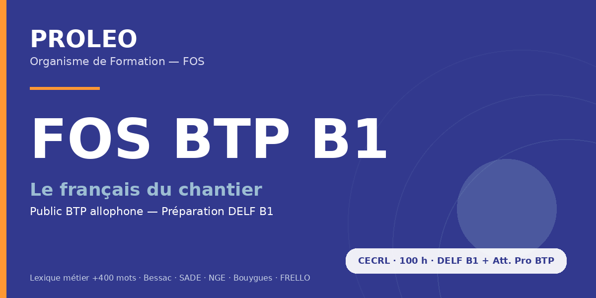 FOS BTP B1 — Le français du chantier (préparation DELF B1)